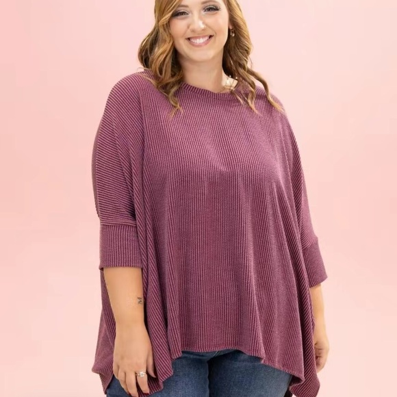 Purple Ribbed Knit Top - Picture 5 of 5